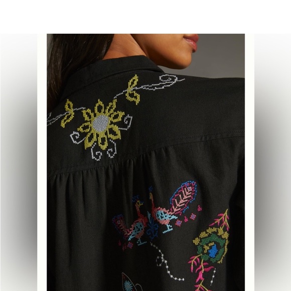 Anthropologie Pilcro western embroidered button down size xs - Picture 4 of 8